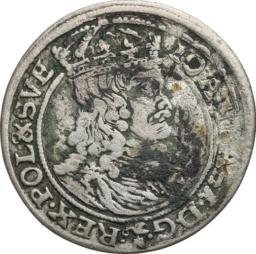 Аверс монеты - Шестак (6 грошей) 1660 года GBA "Портрет с обводкой" - цена серебряной монеты - Польша, Ян II Казимир