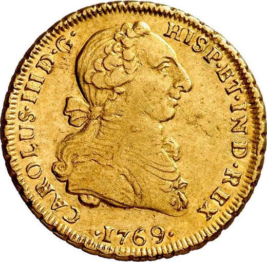 Аверс монеты - 2 эскудо 1769 года LM JM - цена золотой монеты - Перу, Карл III