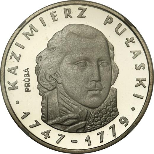 Reverso Pruebas 100 eslotis 1976 MW "Kazimierz Pułaski" Plata - valor de la moneda de plata - Polonia, República Popular