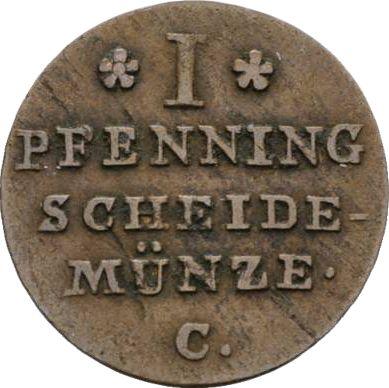 Reverso 1 Pfennig 1818 C - valor de la moneda  - Hannover, Jorge III