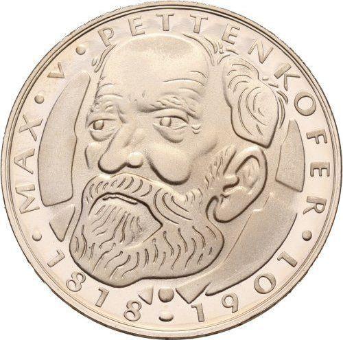Anverso 5 marcos 1968 D "Pettenkofer" - valor de la moneda de plata - Alemania, RFA