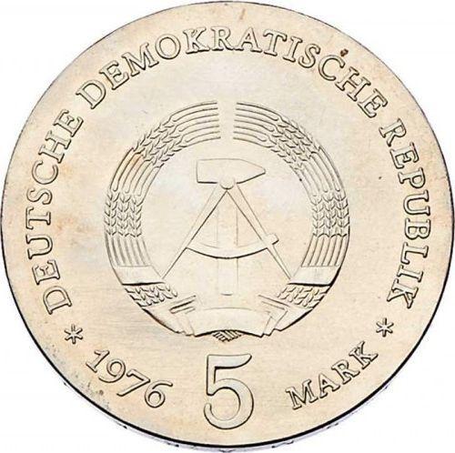 Reverso 5 marcos 1976 "Schill" - valor de la moneda  - Alemania, República Democrática Alemana (RDA)