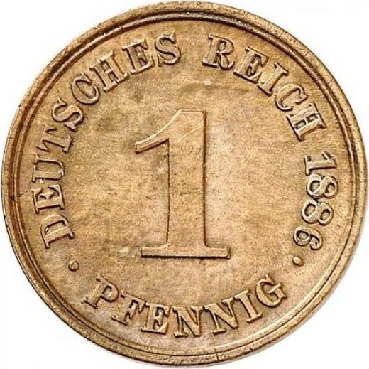 Аверс монеты - 1 пфенниг 1886 года F "Тип 1873-1889" - цена  монеты - Германия, Германская Империя