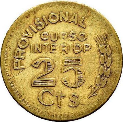 Reverso 25 Céntimos Sin fecha (1936-1939) "Lora del Río" - valor de la moneda  - España, II República