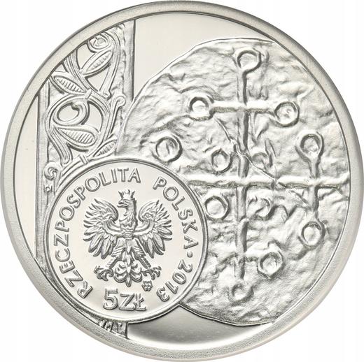 Awers monety - 5 złotych 2013 MW "Denar Bolesława I Chrobrego" - cena srebrnej monety - Polska, III RP po denominacji