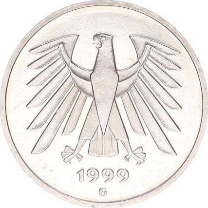 Rewers monety - 5 marek 1999 G - cena  monety - Niemcy, RFN
