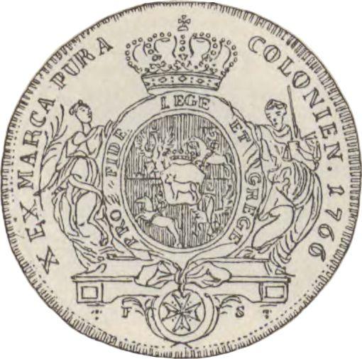 Reverso Prueba Tálero 1766 FS Retrato ancho - valor de la moneda de plata - Polonia, Estanislao II Poniatowski