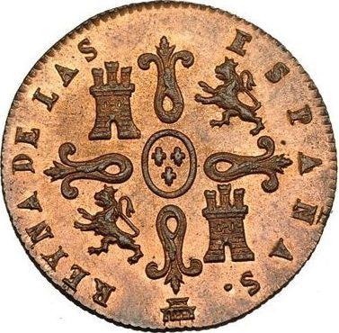 Реверс монеты - 4 мараведи 1845 года - цена  монеты - Испания, Изабелла II