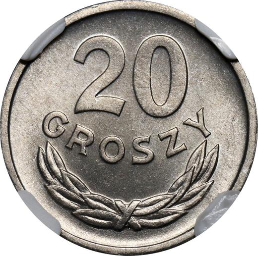 Реверс монеты - 20 грошей 1961 года - цена  монеты - Польша, Народная Республика