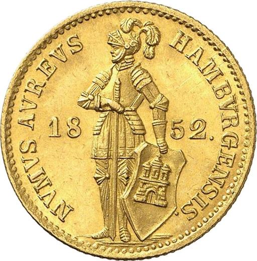Аверс монеты - Дукат 1852 года - цена  монеты - Гамбург, Вольный город