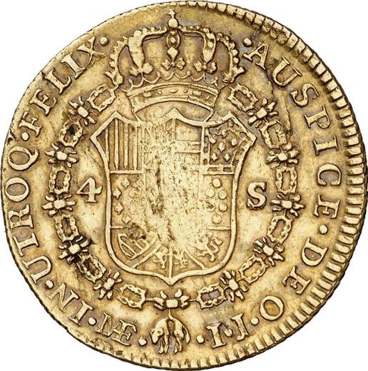 Rewers monety - 4 escudo 1796 IJ - cena złotej monety - Peru, Karol IV