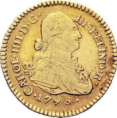 Obverse 1 Escudo 1798 P JF - Gold Coin Value - Colombia, Charles IV