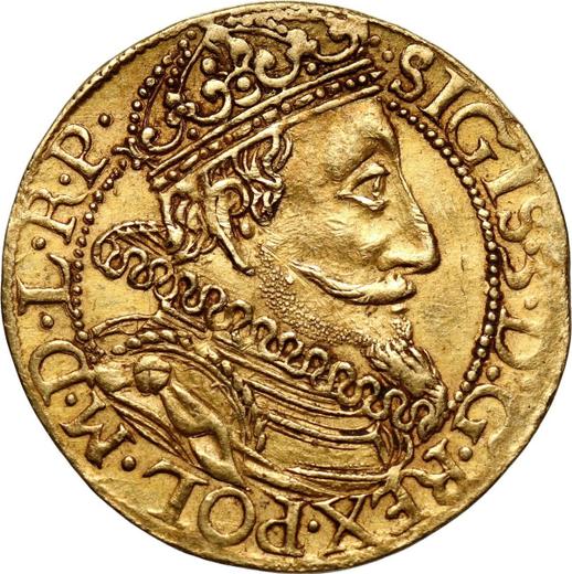 Аверс монеты - Дукат 1610 года "Гданьск" - цена золотой монеты - Польша, Сигизмунд III Ваза