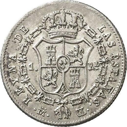 Reverso 1 real 1842 M CL - valor de la moneda de plata - España, Isabel II