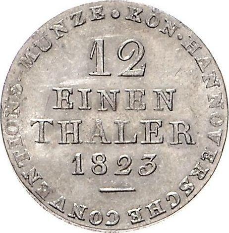 Реверс монеты - 1/12 талера 1823 года L.B. - цена серебряной монеты - Ганновер, Георг IV