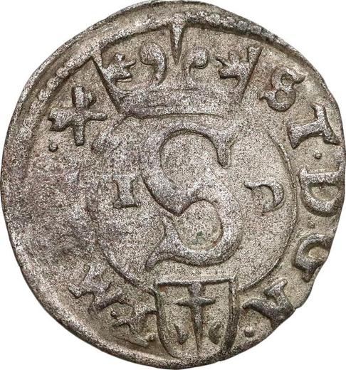 Аверс монеты - Шеляг 1586 года ID Открытая корона - цена серебряной монеты - Польша, Стефан Баторий