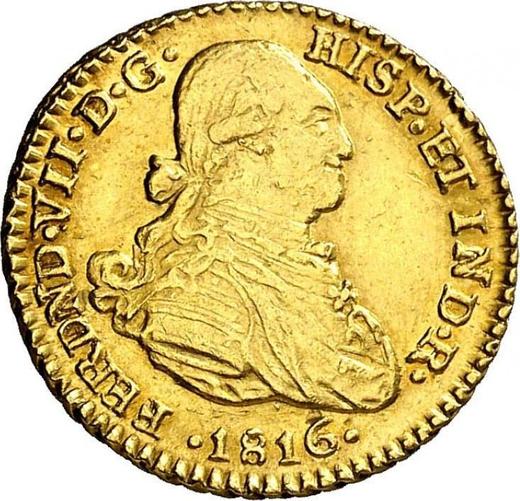 Аверс монеты - 1 эскудо 1816 года NR JF - цена золотой монеты - Колумбия, Фердинанд VII