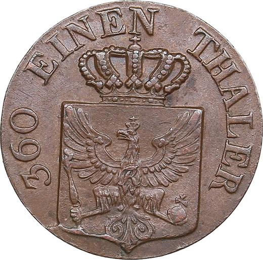Аверс монеты - 1 пфенниг 1837 года A - цена  монеты - Пруссия, Фридрих Вильгельм III