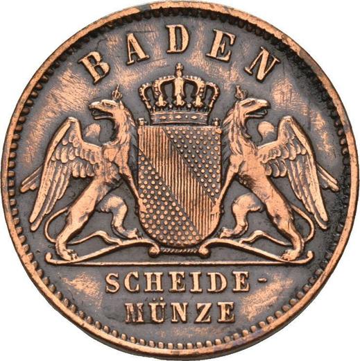 Anverso 1 Kreuzer 1864 - valor de la moneda  - Baden, Federico I