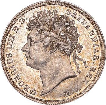 Аверс монеты - 3 пенса 1825 года "Монди" - цена серебряной монеты - Великобритания, Георг IV
