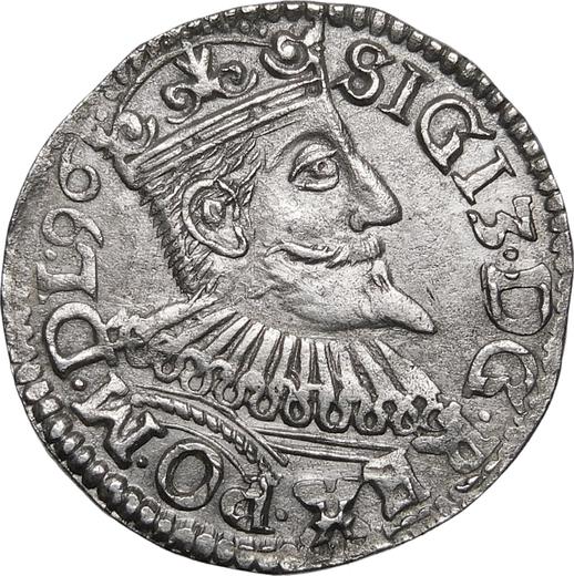 Anverso Trojak (3 groszy) 1596 IF "Casa de moneda de Wschowa" - valor de la moneda de plata - Polonia, Segismundo III