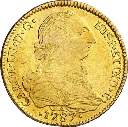 Anverso 4 escudos 1787 PTS PR - valor de la moneda de oro - Bolivia, Carlos III