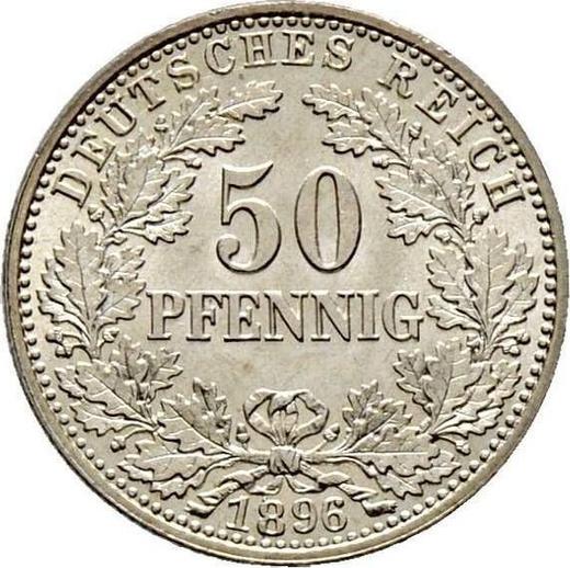 Аверс монеты - 50 пфеннигов 1896 года A "Тип 1896-1903" - цена серебряной монеты - Германия, Германская Империя