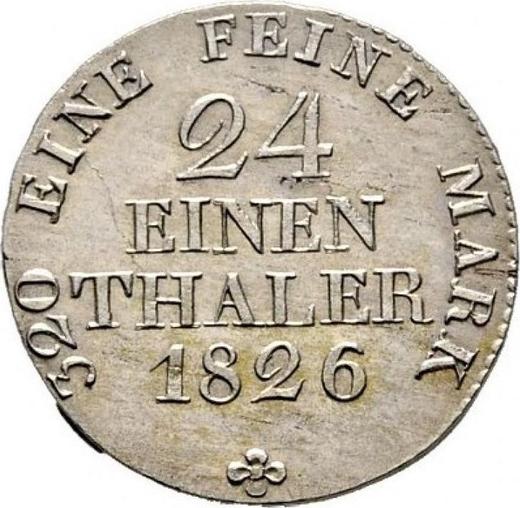 Rewers monety - 1/24 thaler 1826 S - cena srebrnej monety - Saksonia-Albertyna, Fryderyk August I