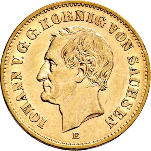 Аверс монеты - 20 марок 1873 года E "Саксония" - цена золотой монеты - Германия, Германская Империя