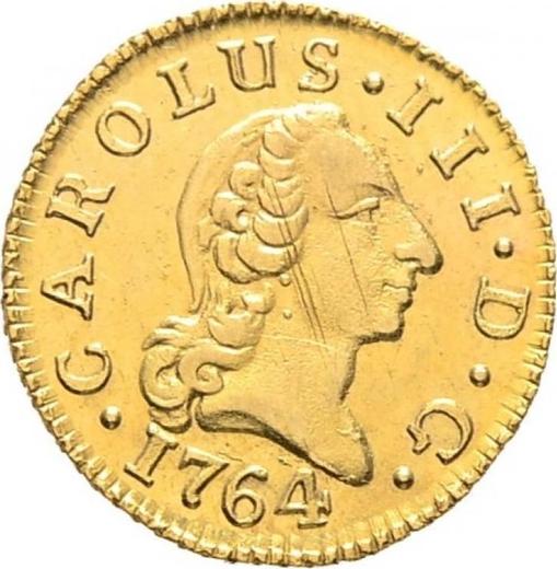 Obverse 1/2 Escudo 1764 M JP - Gold Coin Value - Spain, Charles III