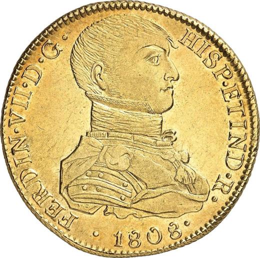 Awers monety - 8 escudo 1808 JP - cena złotej monety - Peru, Ferdynand VII