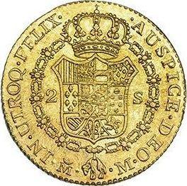 Reverse 2 Escudos 1793 M M - Spain, Charles IV