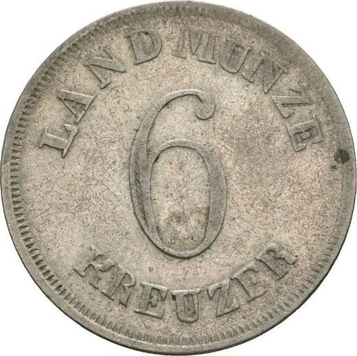 Reverso 6 Kreuzers 1830 L - valor de la moneda de plata - Sajonia-Meiningen, Bernardo II