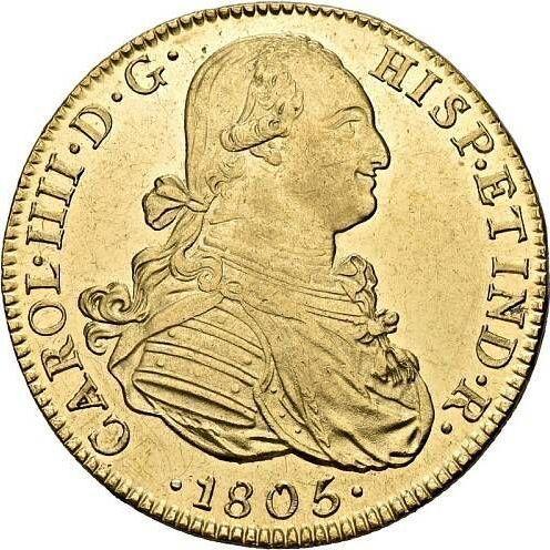 Anverso 8 escudos 1805 Mo TH - valor de la moneda de oro - México, Carlos IV