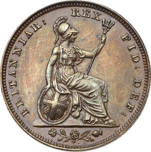 Reverso Farthing 1826 "Tipo 1826-1830" - valor de la moneda  - Gran Bretaña, Jorge IV