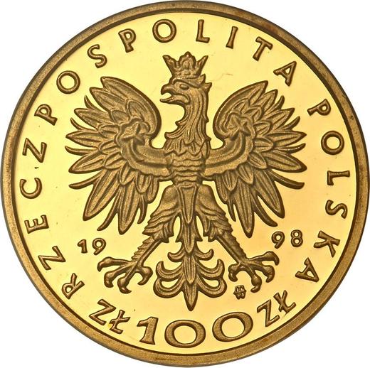 Awers monety - 100 złotych 1998 MW ET "Zygmunt III Waza" - cena złotej monety - Polska, III RP po denominacji