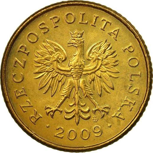 Аверс монеты - 1 грош 2009 года MW - цена  монеты - Польша, III Республика после деноминации
