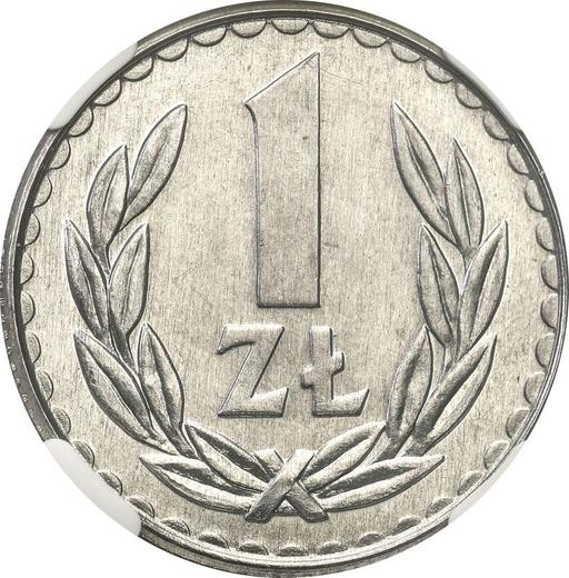 Реверс монеты - 1 злотый 1987 года MW - цена  монеты - Польша, Народная Республика