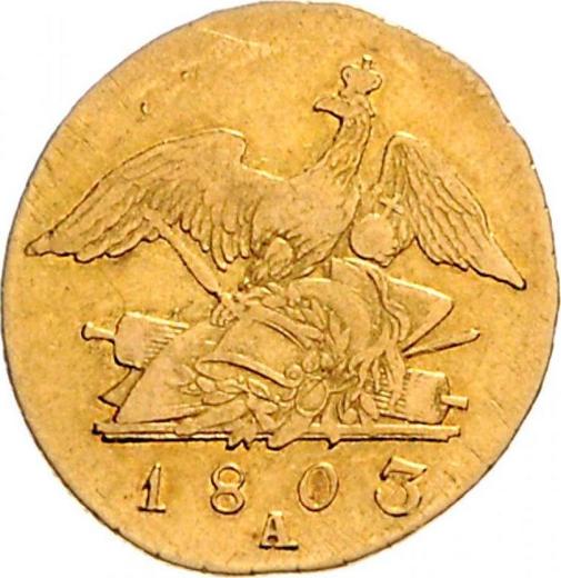 Reverso Medio Frederick D'or 1803 A - valor de la moneda de oro - Prusia, Federico Guillermo III