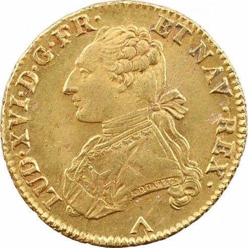 Аверс монеты - Двойной луидор 1776 года W Лилль - цена золотой монеты - Франция, Людовик XVI