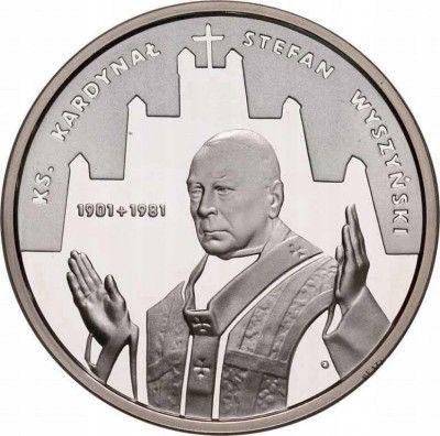 Reverso 10 eslotis 2001 MW EO "100 aniversario de sacerdote Stefan Wyszynski" - valor de la moneda de plata - Polonia, República moderna