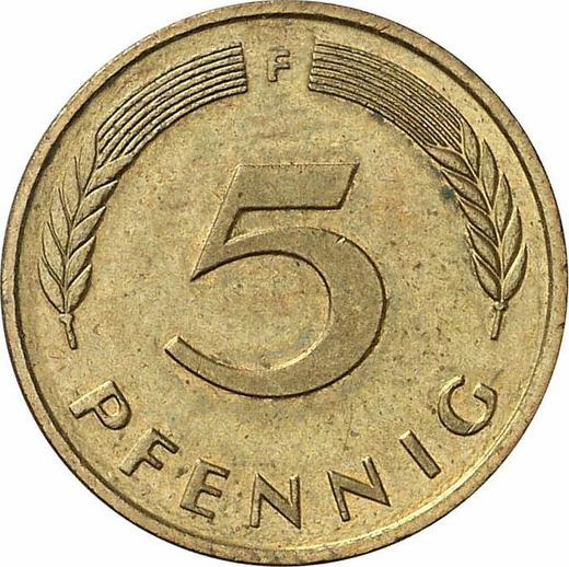 Anverso 5 Pfennige 1989 F - valor de la moneda  - Alemania, RFA