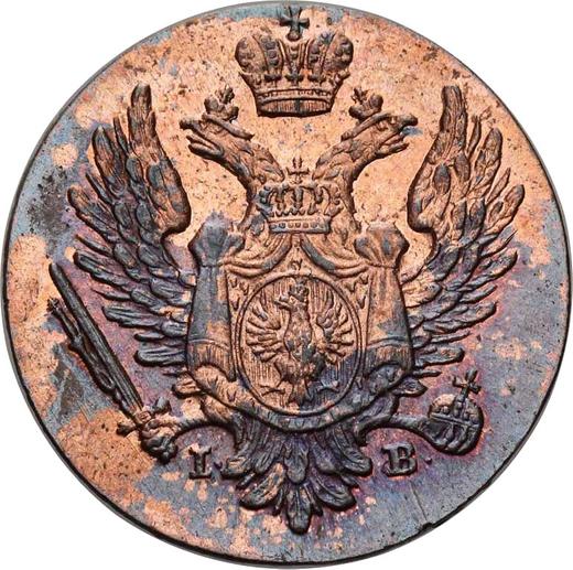 Anverso 1 grosz 1823 IB "Z MIEDZI KRAIOWEY" Reacuñación - valor de la moneda  - Polonia, Zarato de Polonia