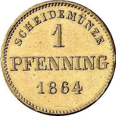 Реверс монеты - 1 пфенниг 1864 года Золото - цена золотой монеты - Бавария, Максимилиан II