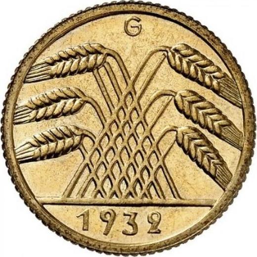 Reverse 10 Reichspfennig 1932 G -  Coin Value - Germany, Weimar Republic