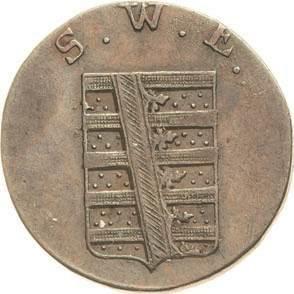Аверс монеты - 1 пфенниг 1821 года - цена  монеты - Саксен-Веймар-Эйзенах, Карл Август