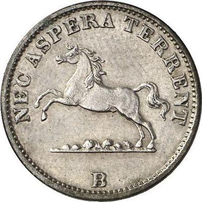 Аверс монеты - 6 пфеннигов 1848 года B - цена серебряной монеты - Ганновер, Эрнст Август