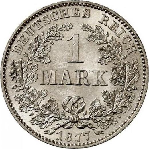 Аверс монеты - 1 марка 1877 года B "Тип 1873-1887" - цена серебряной монеты - Германия, Германская Империя