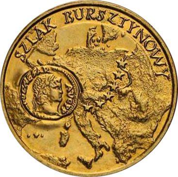 Reverso 2 eslotis 2001 MW "Ruta del ámbar" - valor de la moneda  - Polonia, República moderna