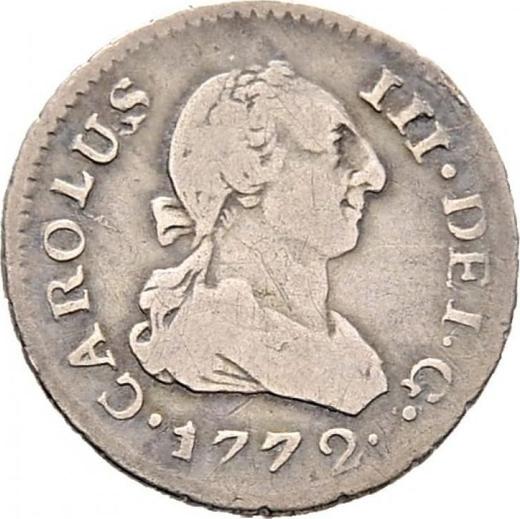 Аверс монеты - 1/2 реала 1772 года S CF - цена серебряной монеты - Испания, Карл III